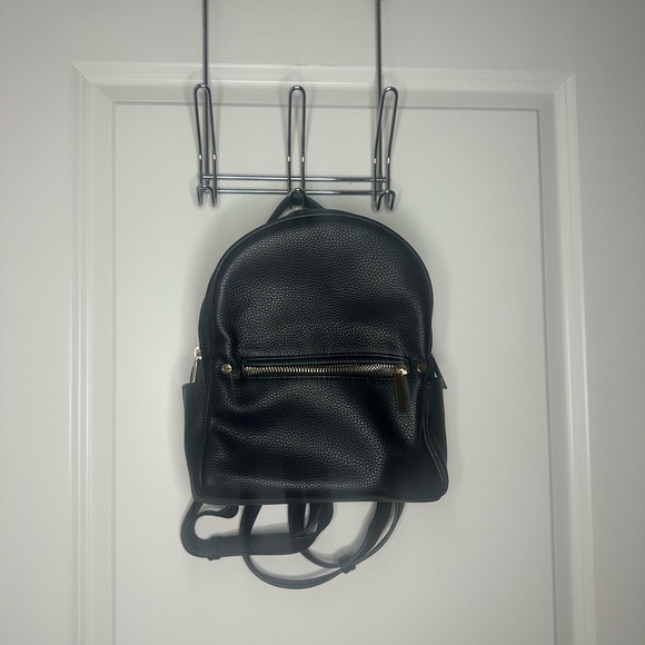 Black Leather Backpack - Picture 1 of 4